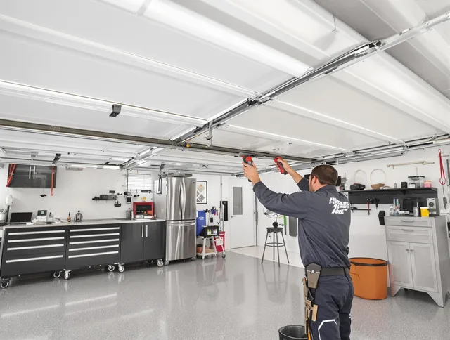Overhead garage door repair service by Rialto Garage Door Repair in Rialto
